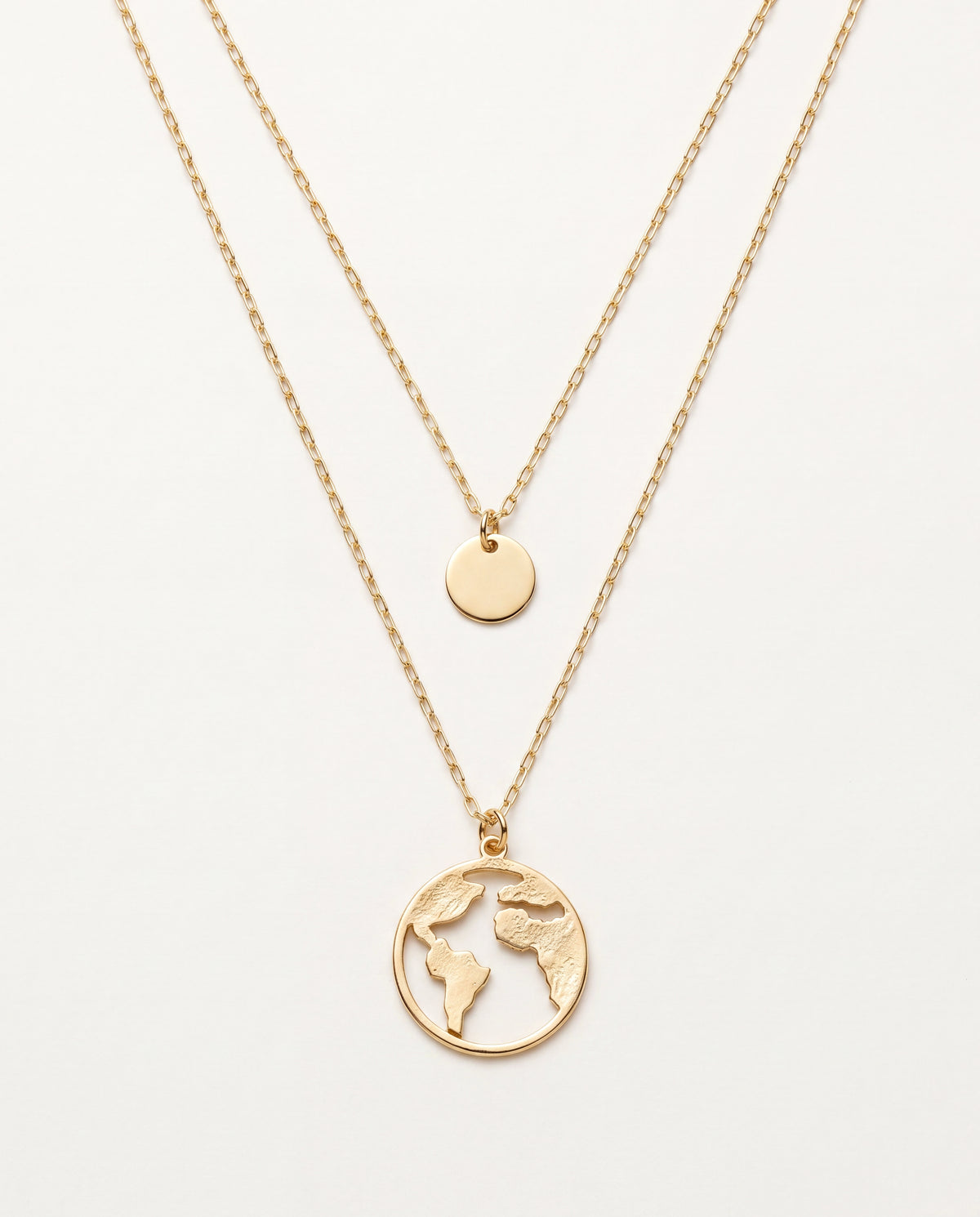 18KT Gold Filled Necklaces, Gold Filled Layered Wanderlust Necklace | Minimal Travel Charm by HAUS OF MONOGRAM