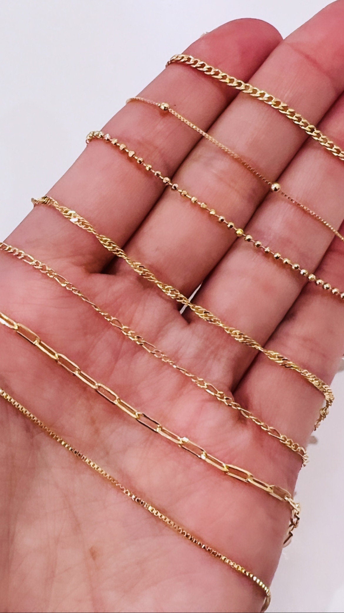 Gold Filled Layering Necklace | Everyday Minimalist Chain by HAUS OF MONOGRAM - Necklaces, CURB / 16", 1-1766