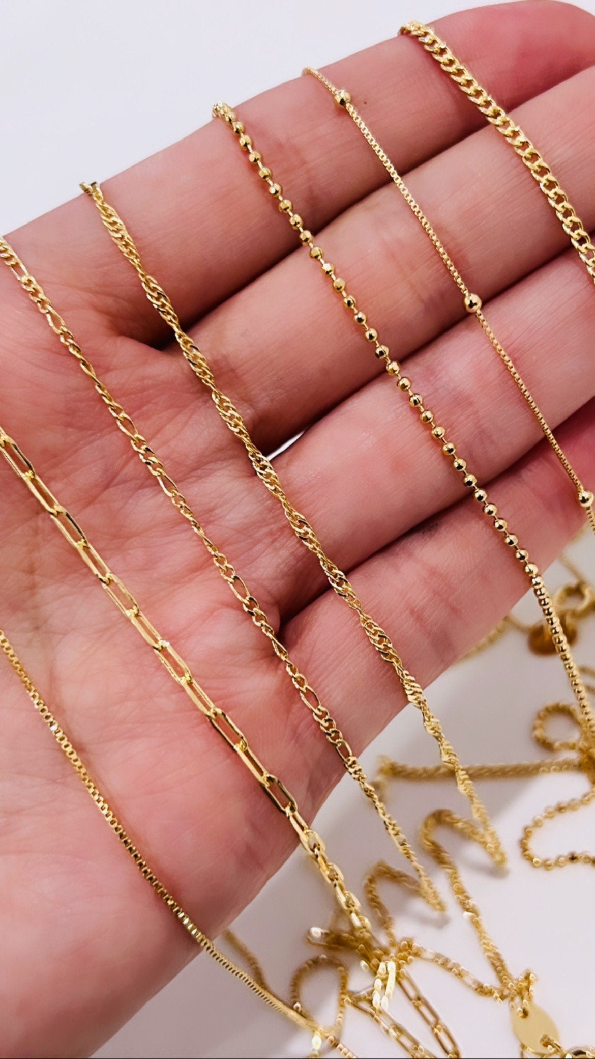Gold Filled Layering Necklace | Everyday Minimalist Chain by HAUS OF MONOGRAM - Necklaces, CURB / 16", 1-1766