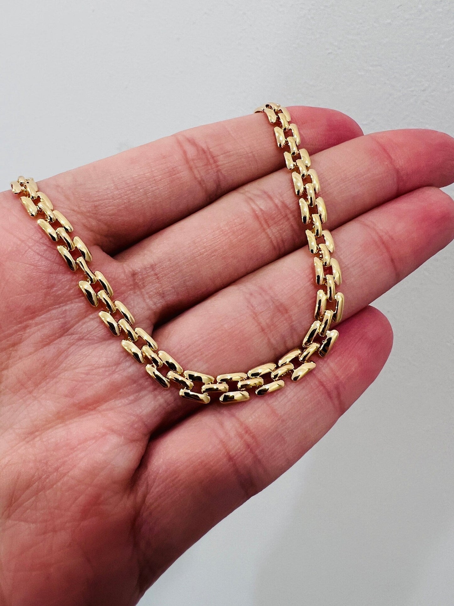 18KT Gold Filled Bracelets, Gold Filled Link Bracelet | 3.5mm Everyday Gold Chain by HAUS OF MONOGRAM