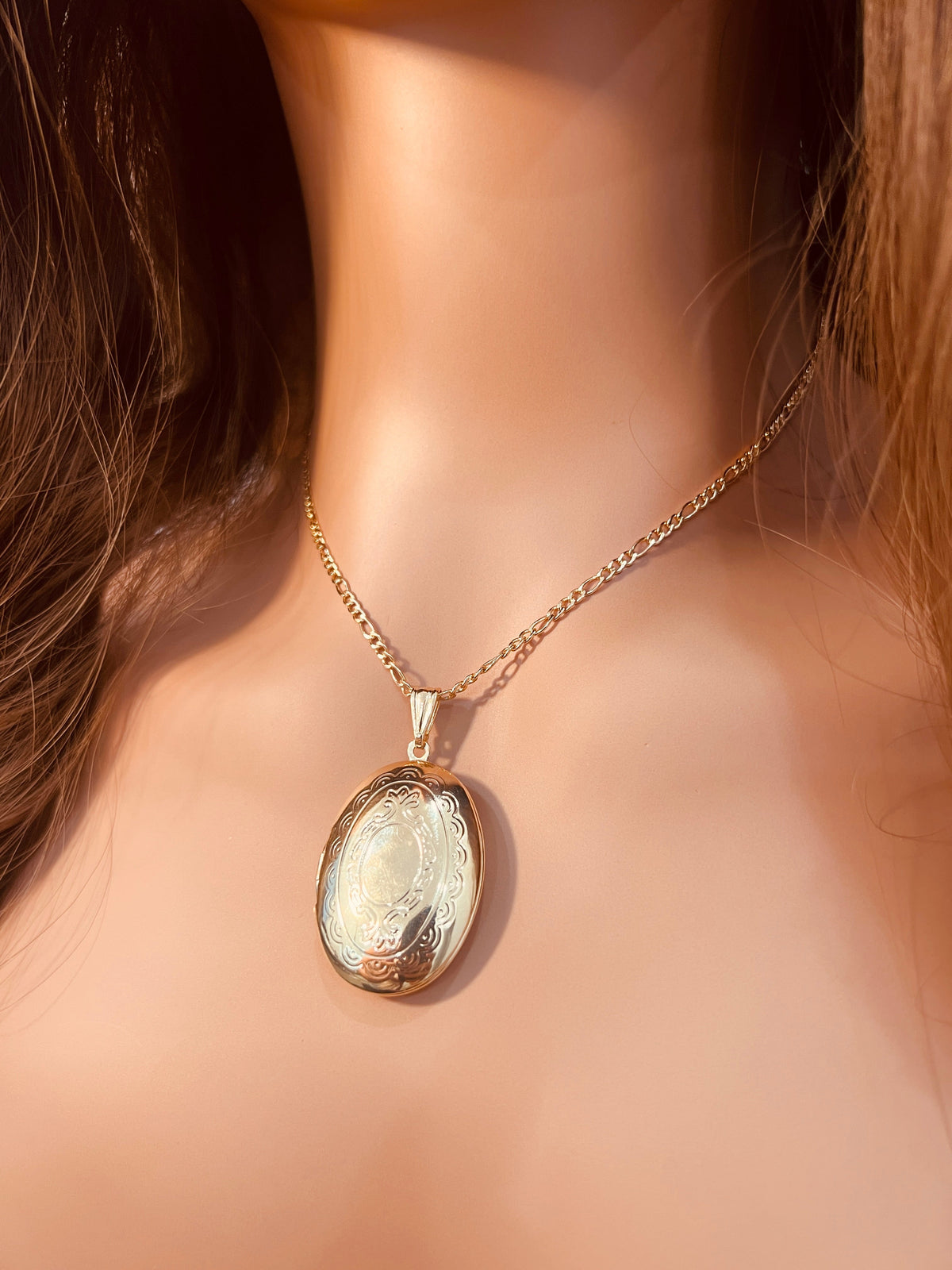18KT Gold Filled Necklaces, Gold Filled Locket Necklace | 16" 18" | Classic Gold Keepsake by HAUS OF MONOGRAM