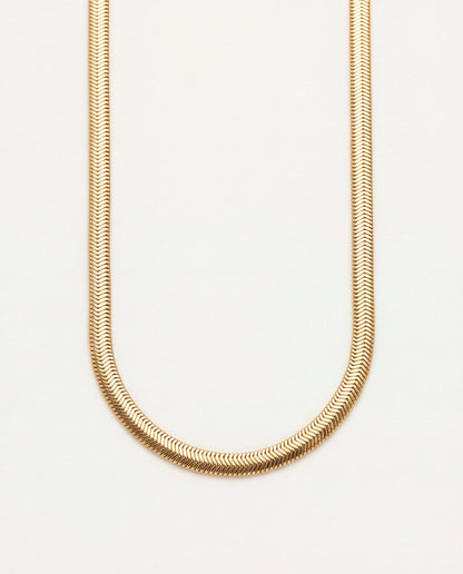 18KT Gold Filled Necklaces, Gold Filled Magic Herringbone Necklace | 4mm | 16-20" by HAUS OF MONOGRAM