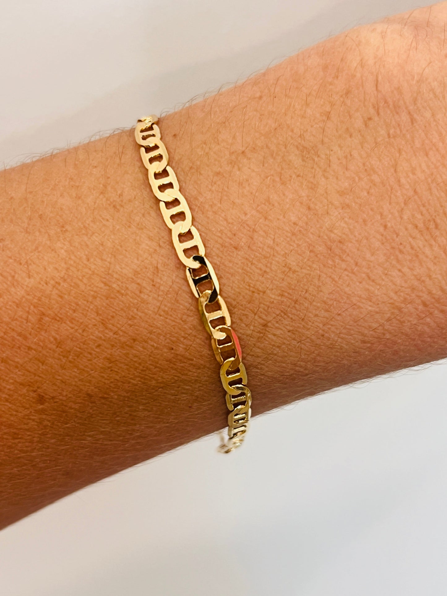18KT Gold Filled Bracelets, Gold Filled Mariner Bracelet | 3mm Link Chain Design by HAUS OF MONOGRAM