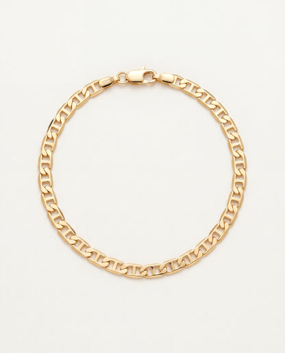 18KT Gold Filled Bracelets, Gold Filled Mariner Bracelet | 3mm Link Chain Design by HAUS OF MONOGRAM