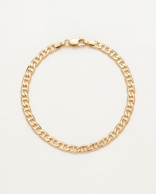 18KT Gold Filled Bracelets, Gold Filled Mariner Bracelet | 3mm Link Chain Design by HAUS OF MONOGRAM
