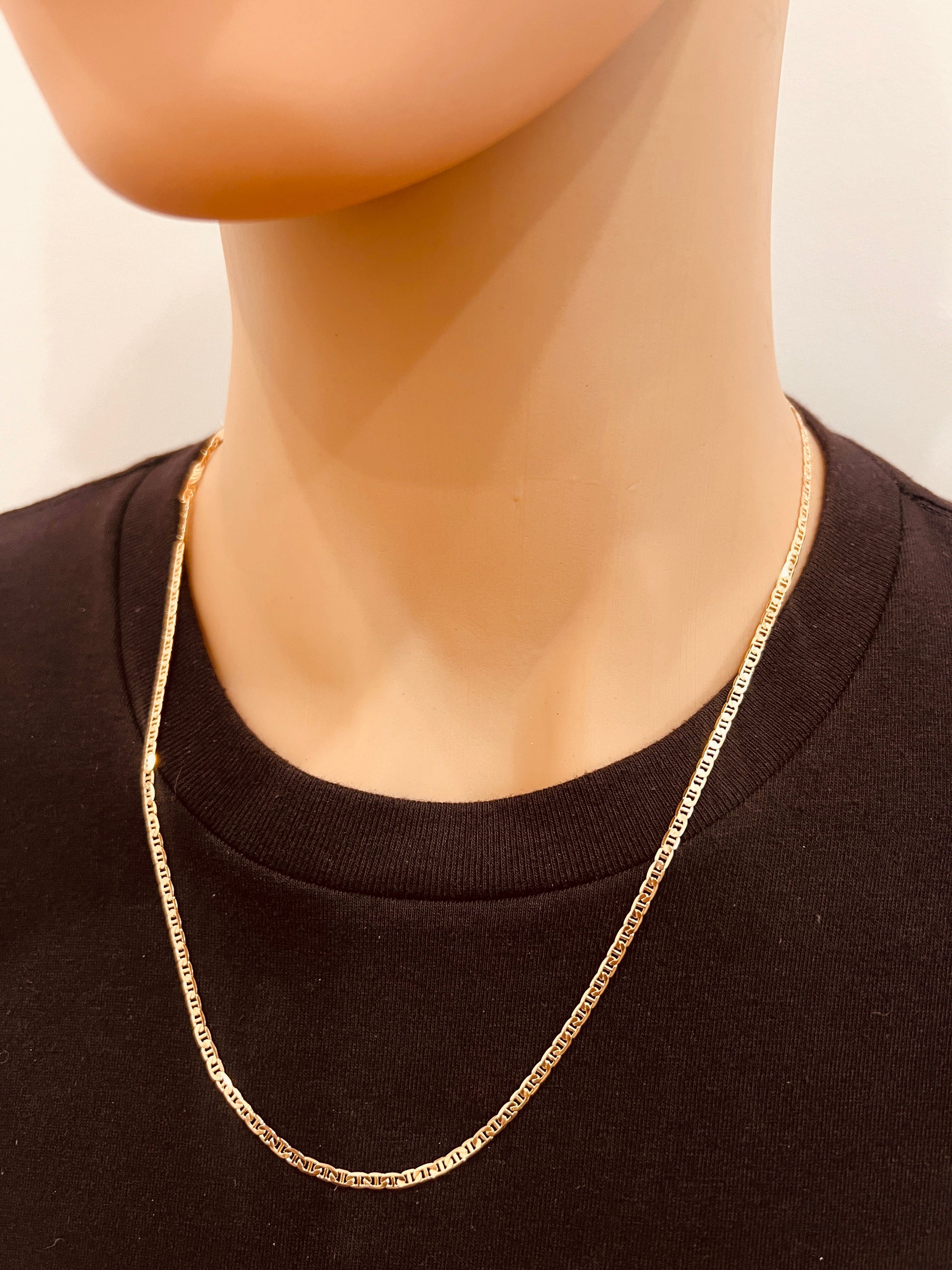 18KT Gold Filled Men's Chains, Gold Filled Mariner Chain | 2.2mm Width | 18–24 Inch by HAUS OF MONOGRAM