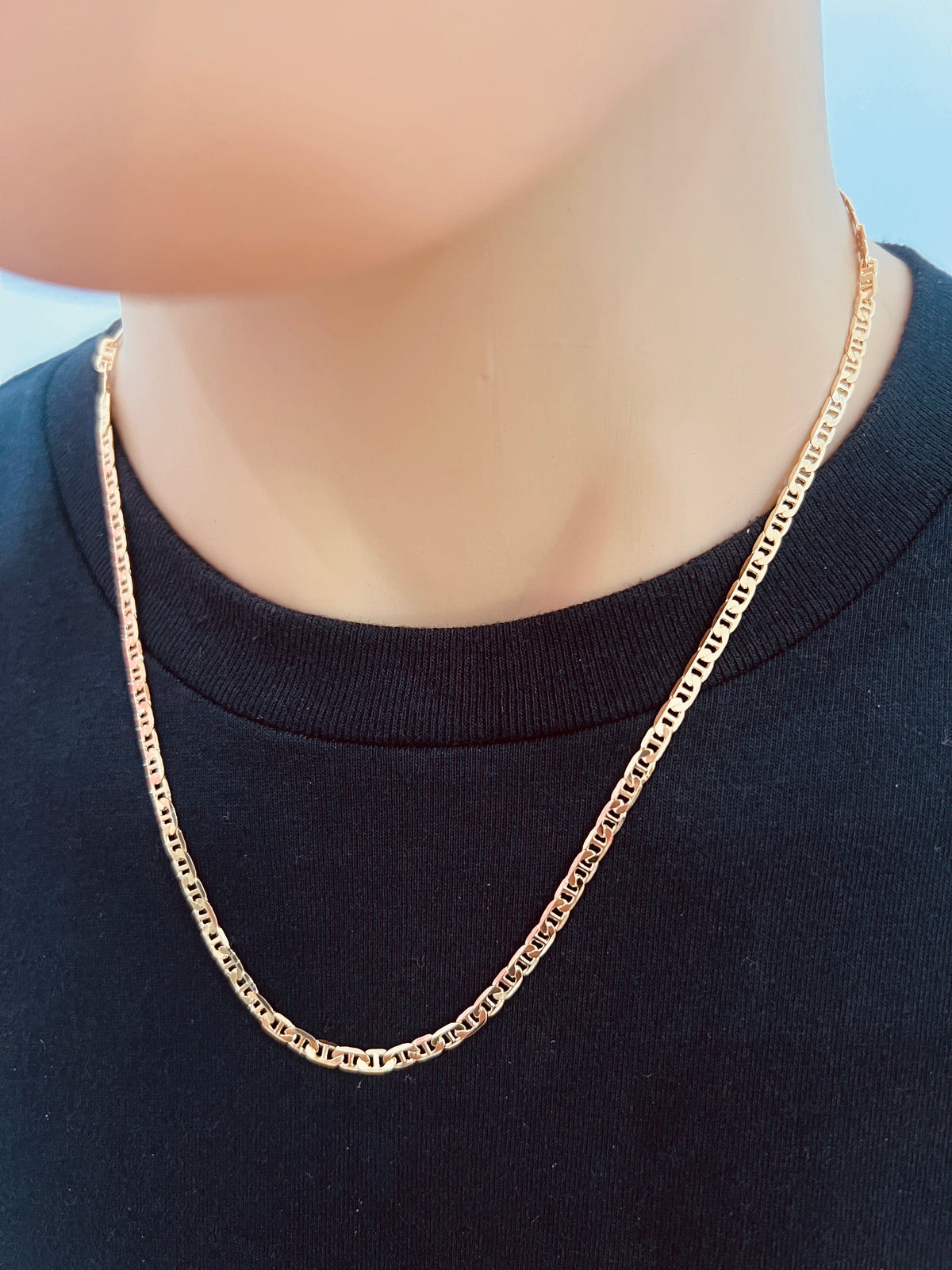18KT Gold Filled Men's Chains, Gold Filled Mariner Chain | 2.5mm Nautical Link Chain by HAUS OF MONOGRAM