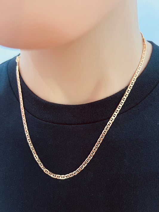 18KT Gold Filled Men's Chains, Gold Filled Mariner Chain | 2.5mm Nautical Link Chain by HAUS OF MONOGRAM