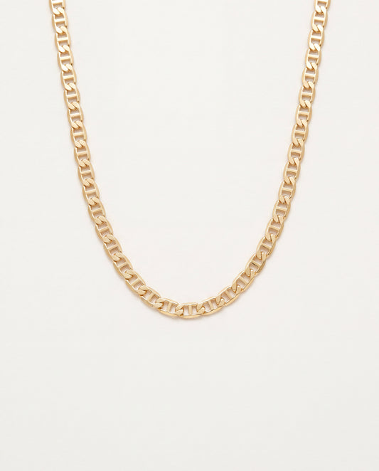 18KT Gold Filled Men's Chains, Gold Filled Mariner Chain | 3mm 18kt Gold Chain Necklace in 18"–24" Lengths by HAUS OF MONO...