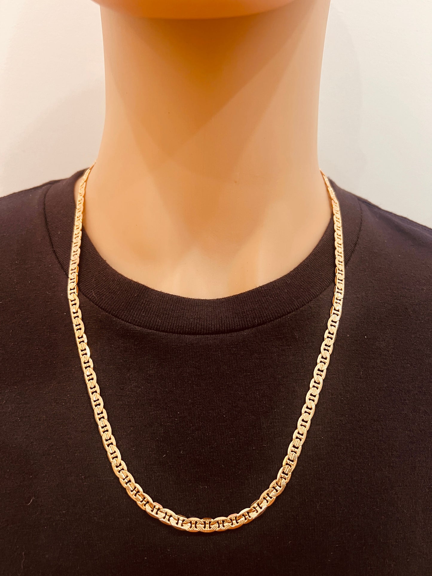 18KT Gold Filled Men's Chains, Gold Filled Mariner Chain | 4.5mm Beveled | 20–30 Inch by HAUS OF MONOGRAM