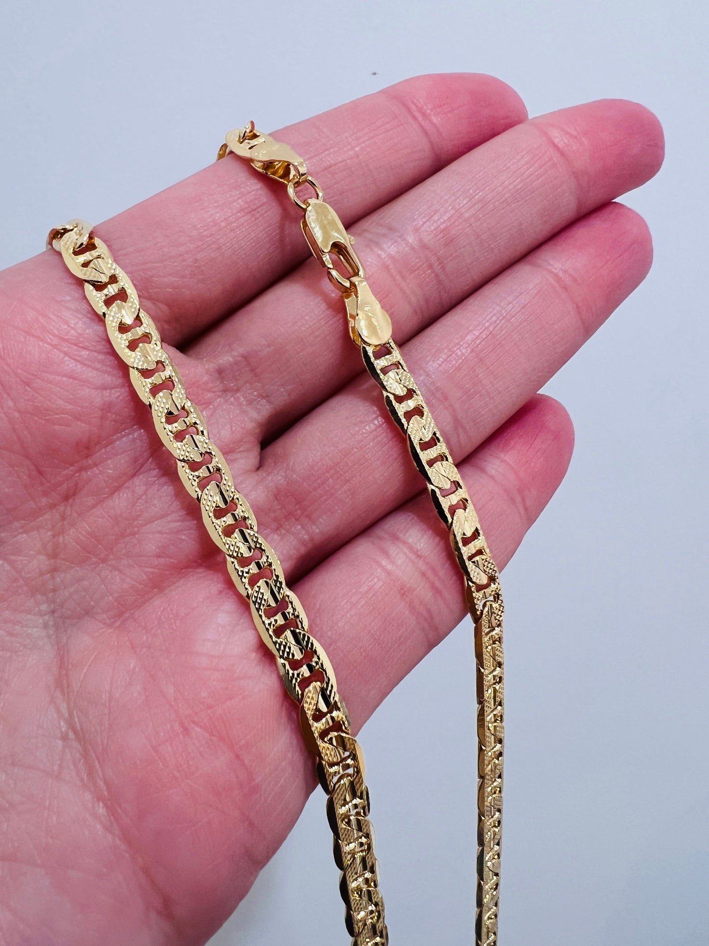 18KT Gold Filled Men's Chains, Gold Filled Mariner Chain | 4.5mm Beveled | 20–30 Inch by HAUS OF MONOGRAM