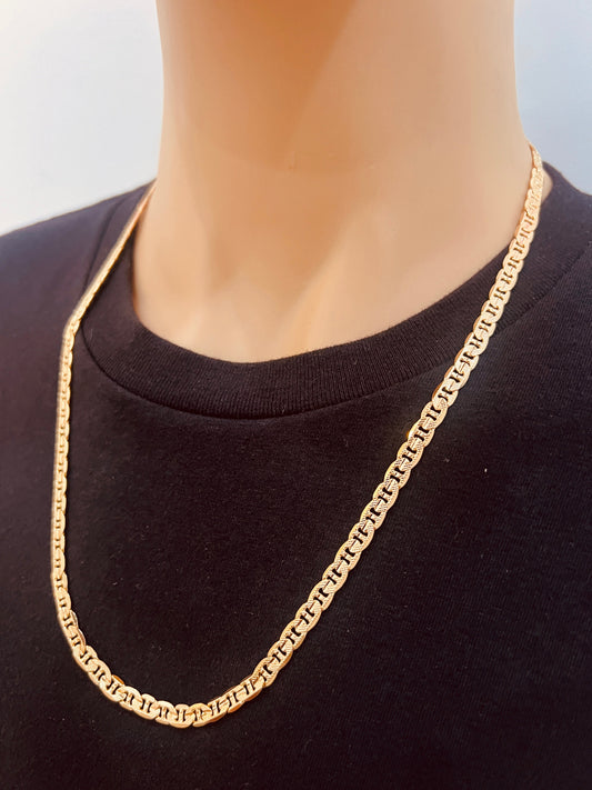 18KT Gold Filled Men's Chains, Gold Filled Mariner Chain | 4.5mm Beveled | 20–30 Inch by HAUS OF MONOGRAM