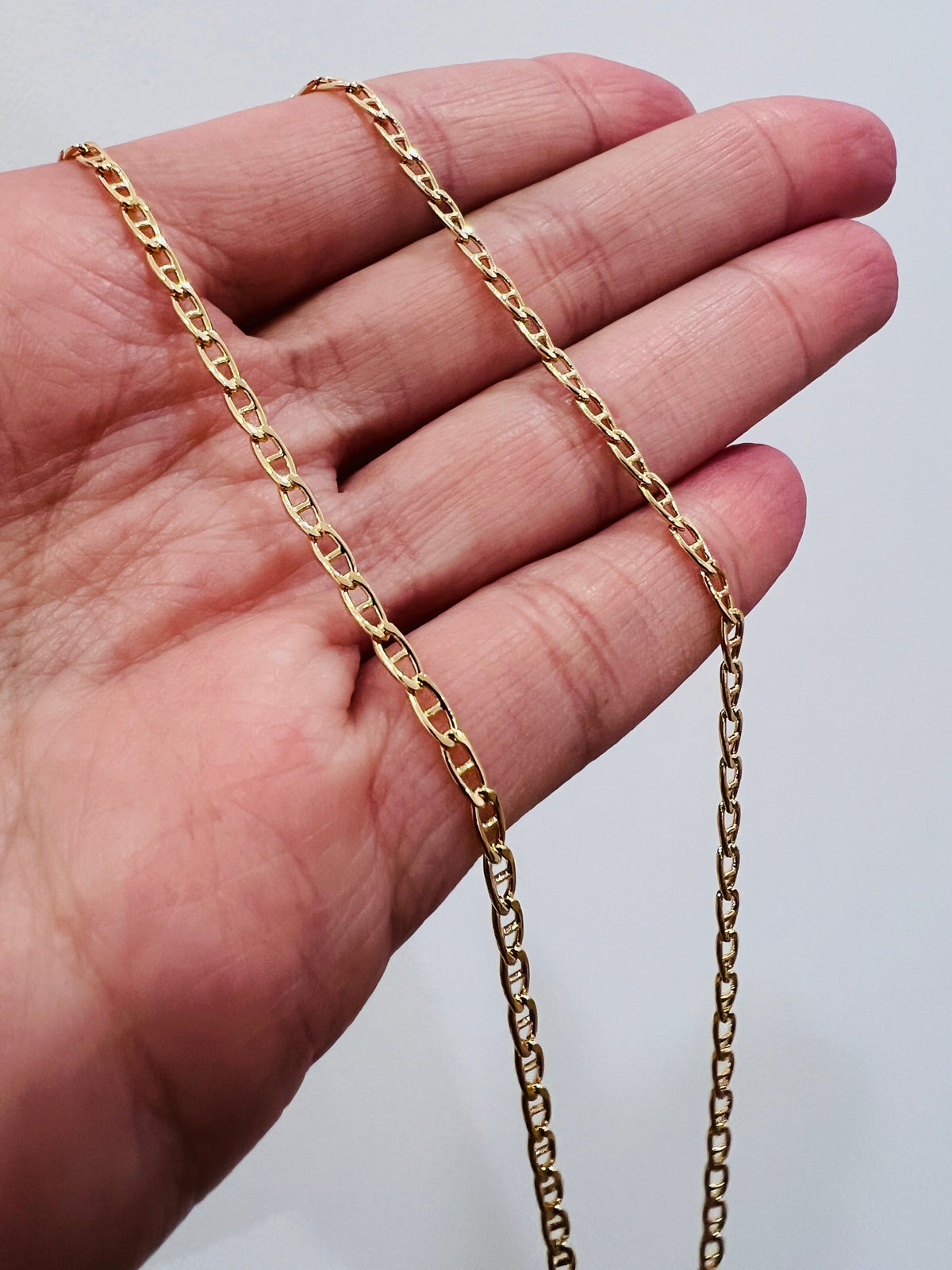 18KT Gold Filled Men's Chains, Gold Filled Mariner Chain Necklace | 1.5mm Link | 18"–24" by HAUS OF MONOGRAM