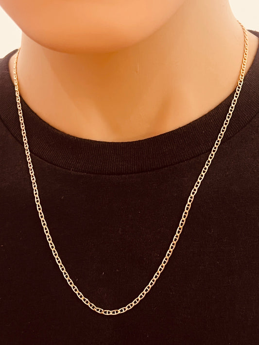 18KT Gold Filled Men's Chains, Gold Filled Mariner Chain Necklace | 1.5mm Link | 18"–24" by HAUS OF MONOGRAM
