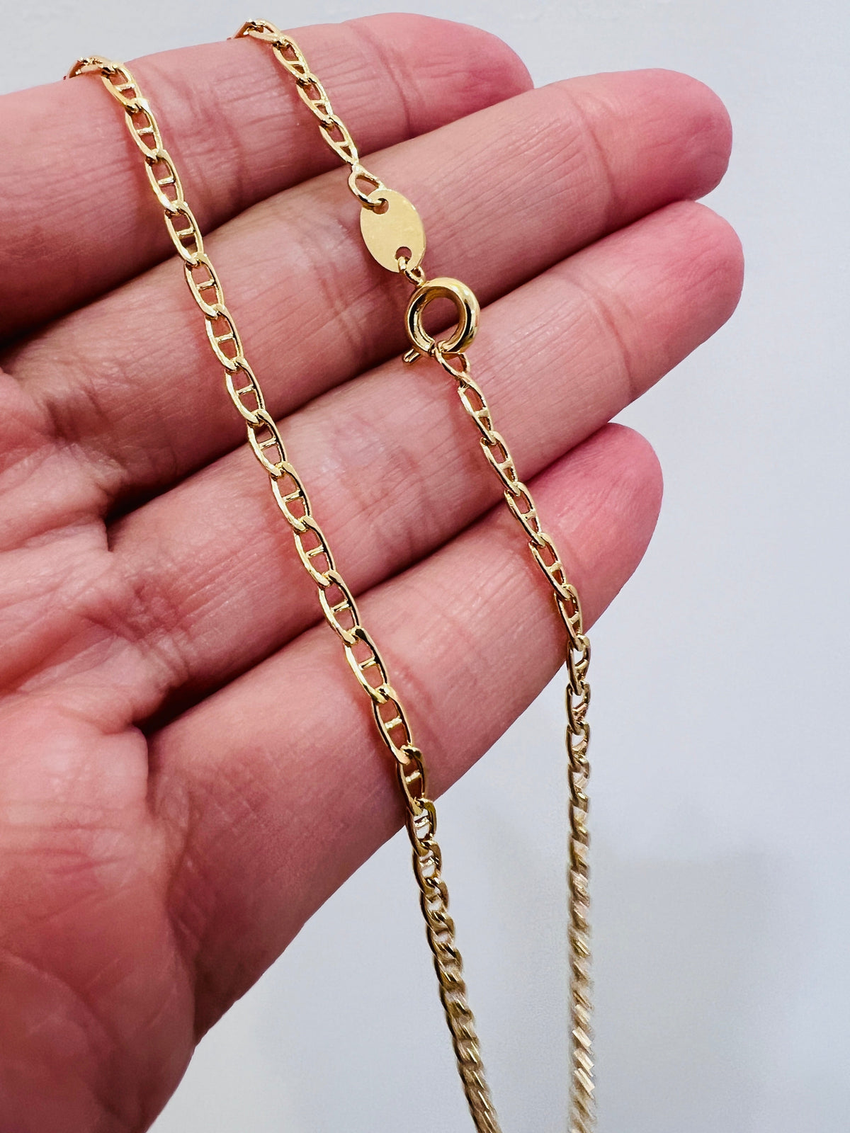 18KT Gold Filled Men's Chains, Gold Filled Mariner Chain Necklace | 1.5mm Link | 18"–24" by HAUS OF MONOGRAM