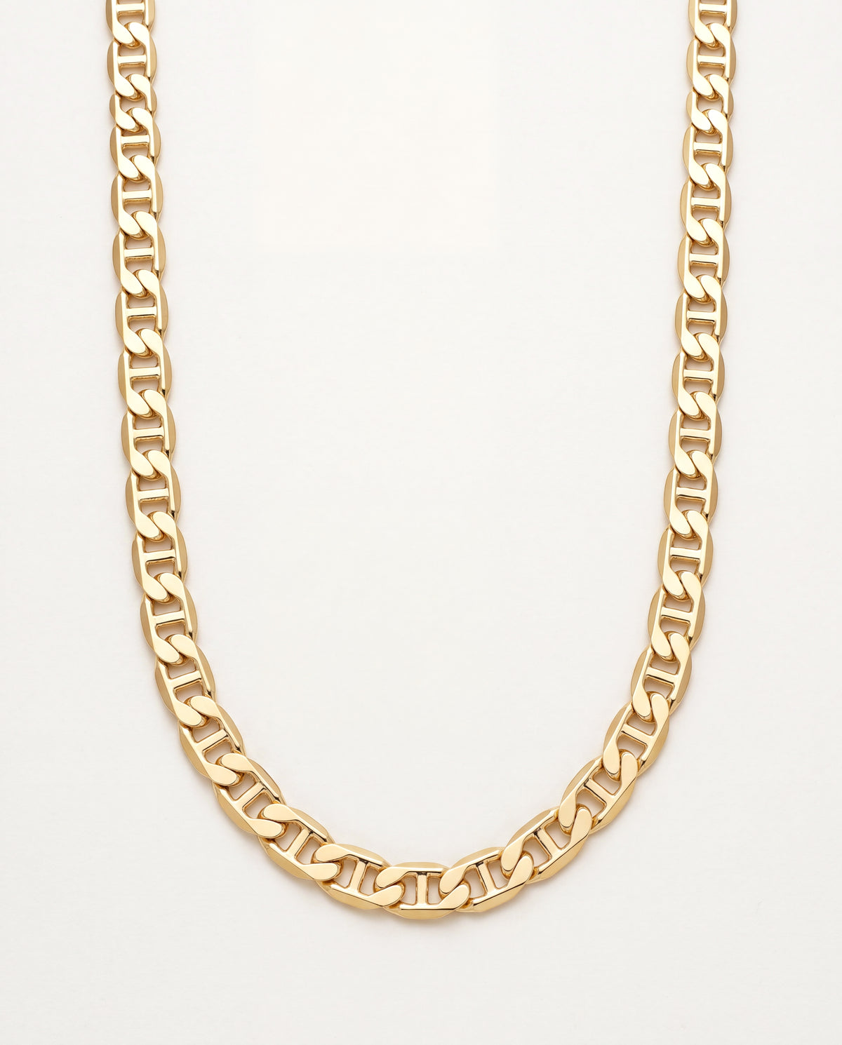 18KT Gold Filled Men's Chains, Gold Filled Mariner Chain Necklace | 5mm Waterproof Link by HAUS OF MONOGRAM