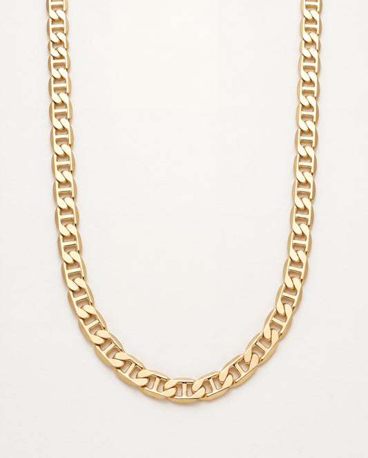 18KT Gold Filled Men's Chains, Gold Filled Mariner Chain Necklace | 5mm Waterproof Link by HAUS OF MONOGRAM
