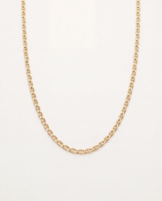 18KT Gold Filled Necklaces, Gold Filled Mariner Chain Necklace | 1.5mm Dainty Link by HAUS OF MONOGRAM