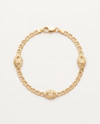 Gold Filled Mariner Link Evil Eye Bracelet | Elegant Symbol of Protection