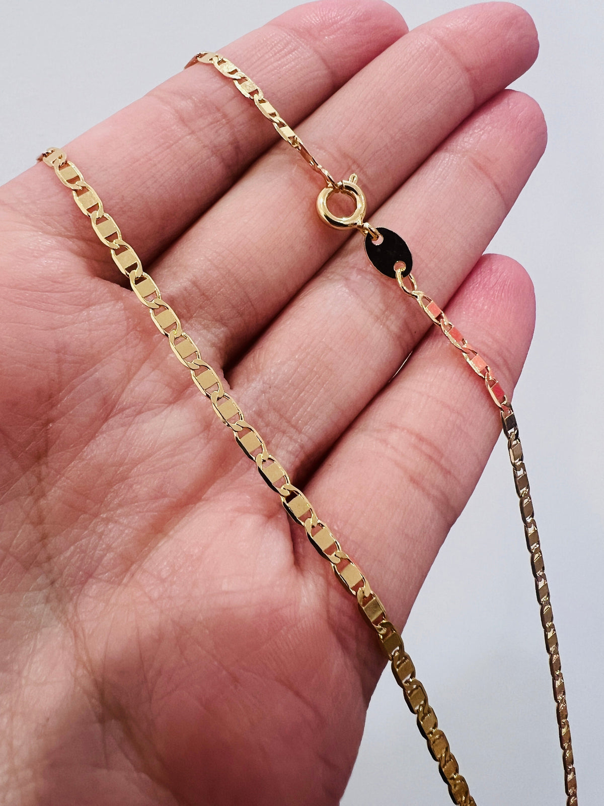 18KT Gold Filled Necklaces, Gold Filled Mariner Necklace | 1mm Chain | 16–20 Inch by HAUS OF MONOGRAM