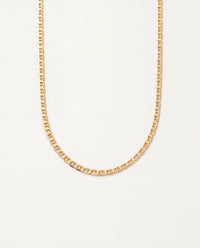 Gold Filled Mariner Necklace | Flat Link Chain from 1mm to 8mm