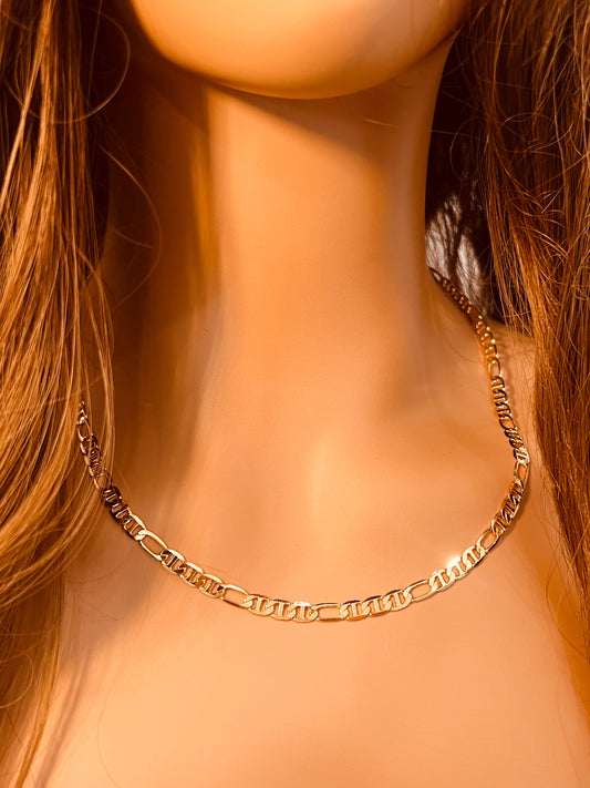 18KT Gold Filled Necklaces, Gold Filled Mariner Necklace | 4mm Chain | 18–24 Inch by HAUS OF MONOGRAM