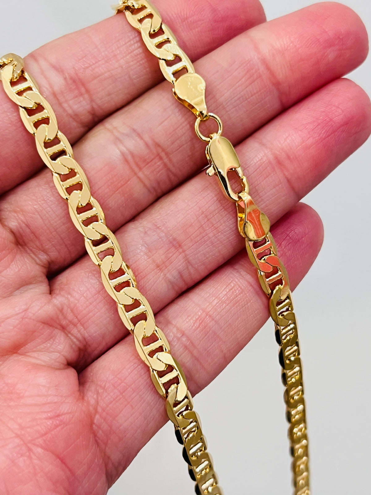 18KT Gold Filled Necklaces, Gold Filled Mariner Necklace | 5mm Chain Statement Piece by HAUS OF MONOGRAM