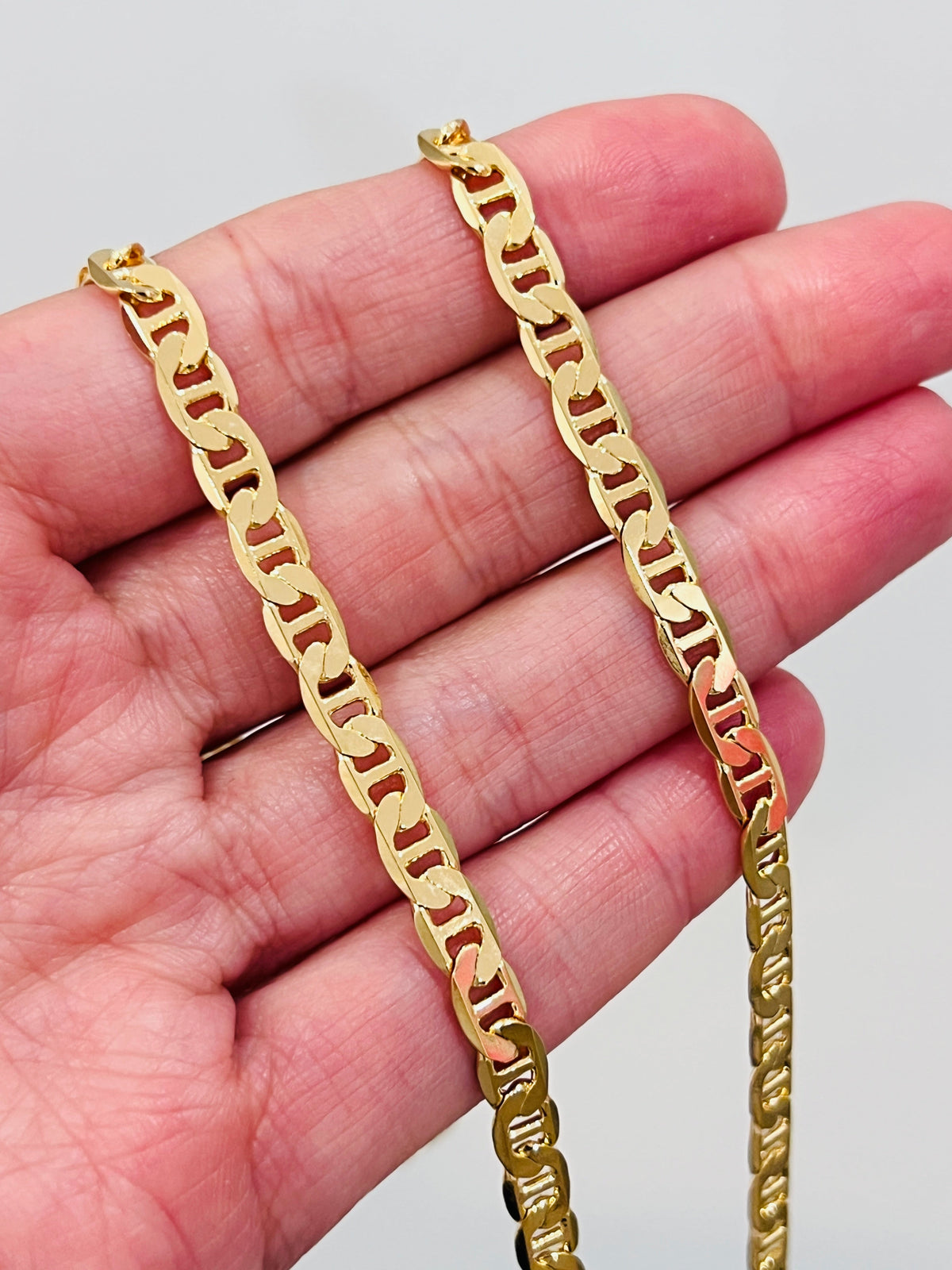 18KT Gold Filled Necklaces, Gold Filled Mariner Necklace | 5mm Chain Statement Piece by HAUS OF MONOGRAM