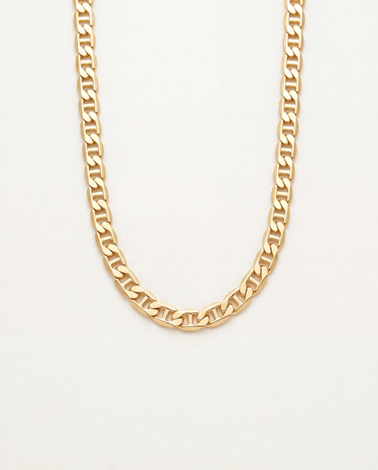 18KT Gold Filled Necklaces, Gold Filled Mariner Necklace | 5mm Chain Statement Piece by HAUS OF MONOGRAM