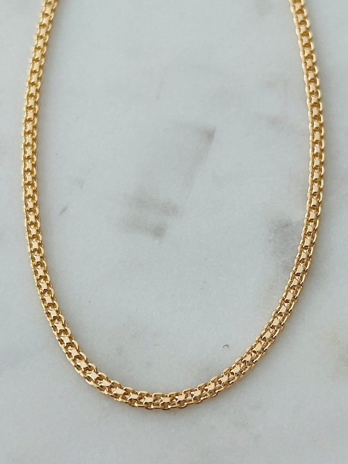 18KT Gold Filled Anklets, Gold Filled Mesh Anklet | 2mm Chain Dainty Jewelry by HAUS OF MONOGRAM
