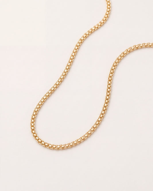 18KT Gold Filled Anklets, Gold Filled Mesh Anklet | 2mm Chain Dainty Jewelry by HAUS OF MONOGRAM