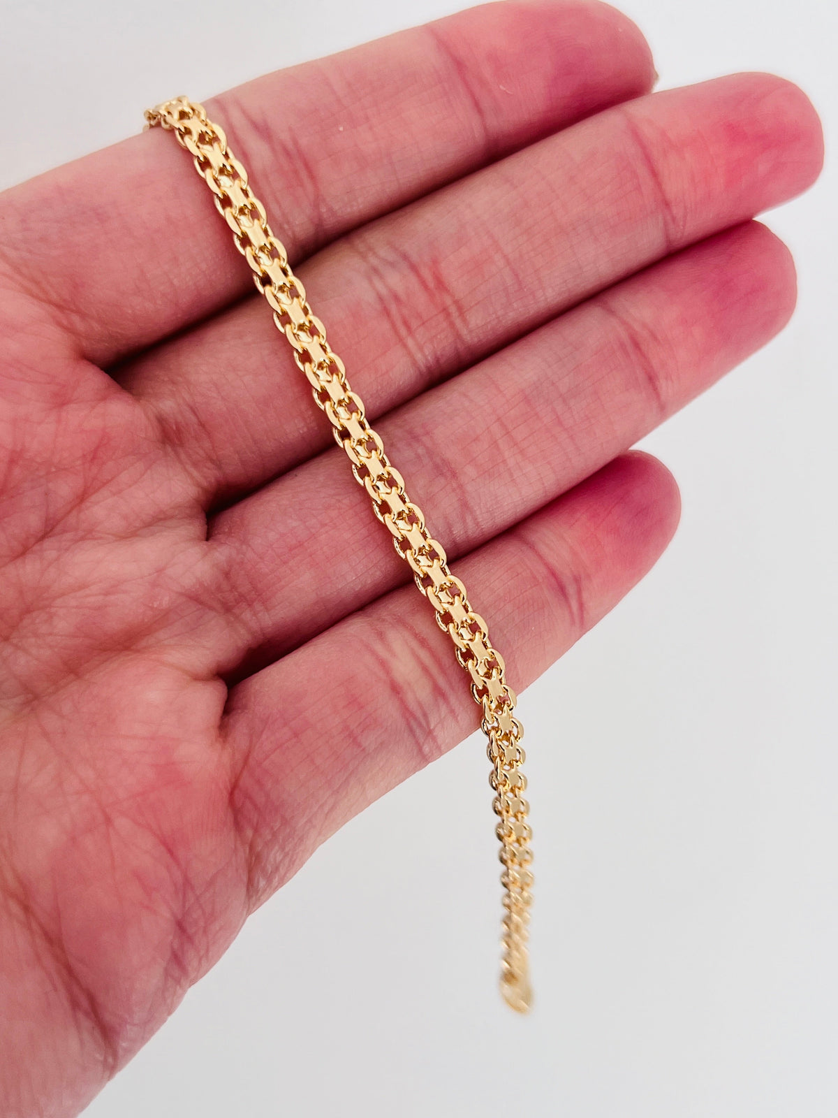 18KT Gold Filled Bracelets, Gold Filled Mesh Bracelet | 3mm Width | 7–7.5 Inch Size by HAUS OF MONOGRAM
