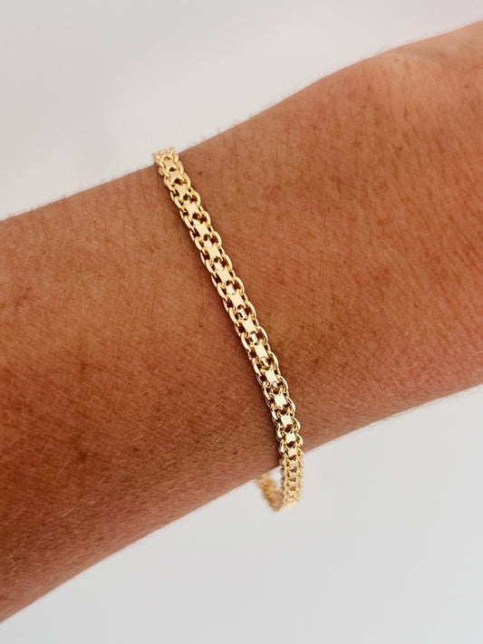 18KT Gold Filled Bracelets, Gold Filled Mesh Bracelet | 3mm Width | 7–7.5 Inch Size by HAUS OF MONOGRAM