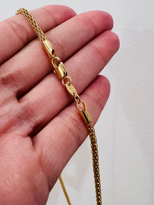 18KT Gold Filled Necklaces, Gold Filled Mesh Necklace | 2mm Width | 16–20" by HAUS OF MONOGRAM