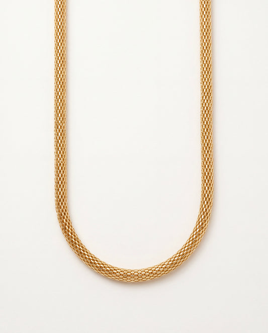 18KT Gold Filled Necklaces, Gold Filled Mesh Necklace | 6mm Chain | Classic Woven Style by HAUS OF MONOGRAM