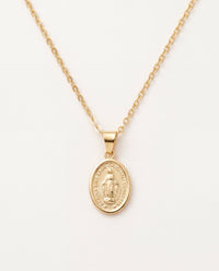 Gold Filled Mini Miraculous Medal Necklace | Dainty Catholic Medal Necklace