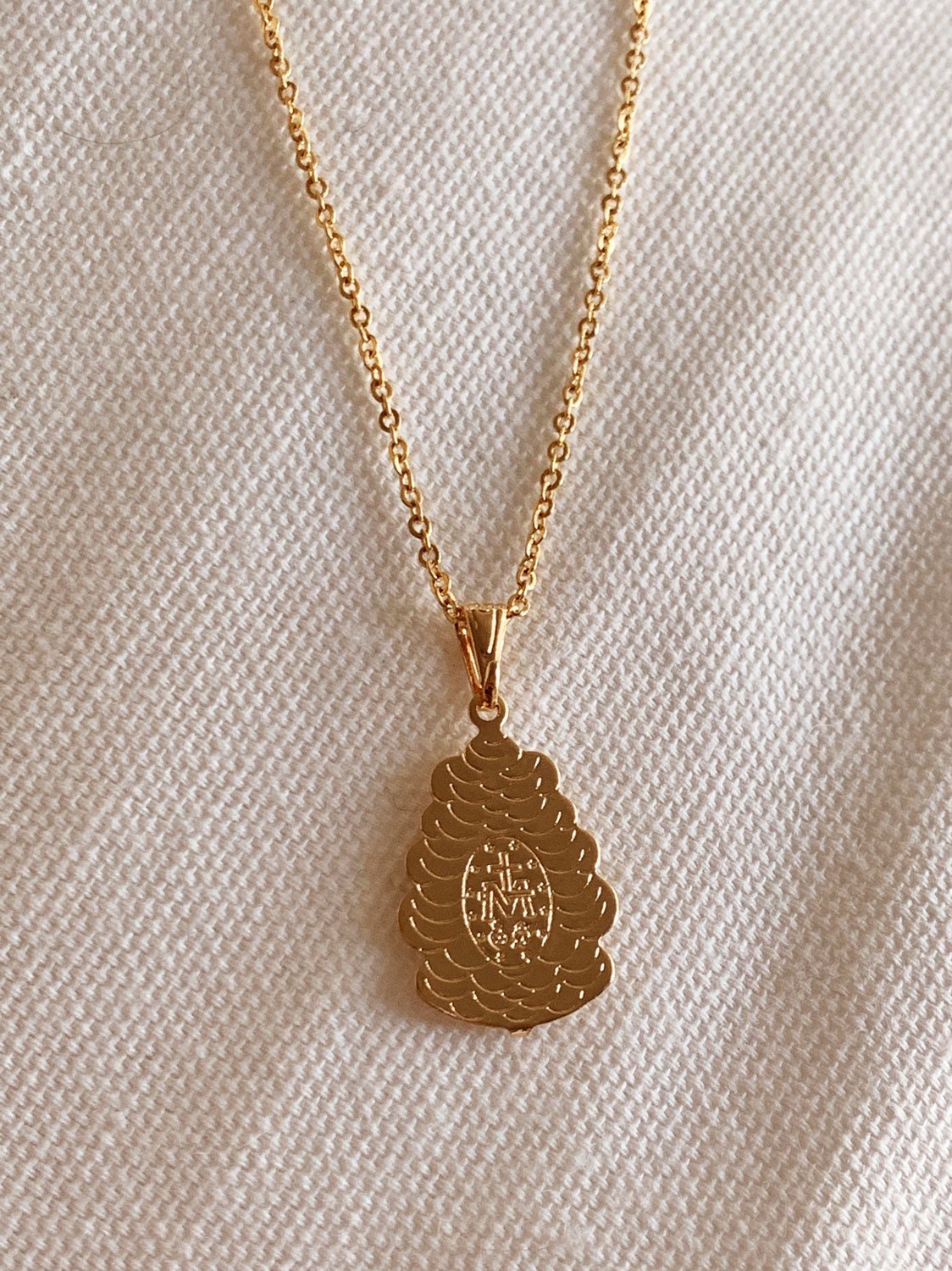 Gold Filled Miraculous Medal Necklace | 18kt Devotion Shine by HAUS OF MONOGRAM
