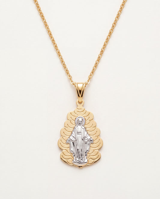 18KT Gold Filled Necklaces, Gold Filled Miraculous Medal Necklace | 18kt Devotion Shine by HAUS OF MONOGRAM