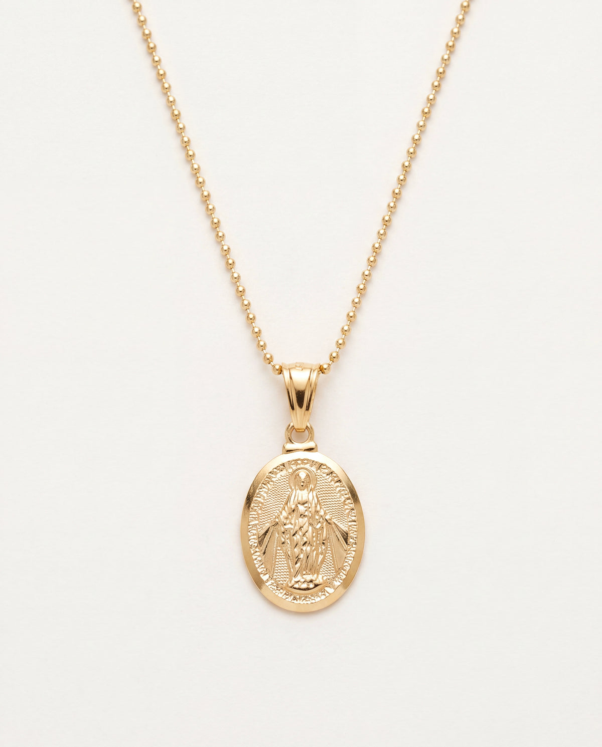 18KT Gold Filled Necklaces, Gold Filled Miraculous Medal Necklace | 18kt Religious Charm by HAUS OF MONOGRAM