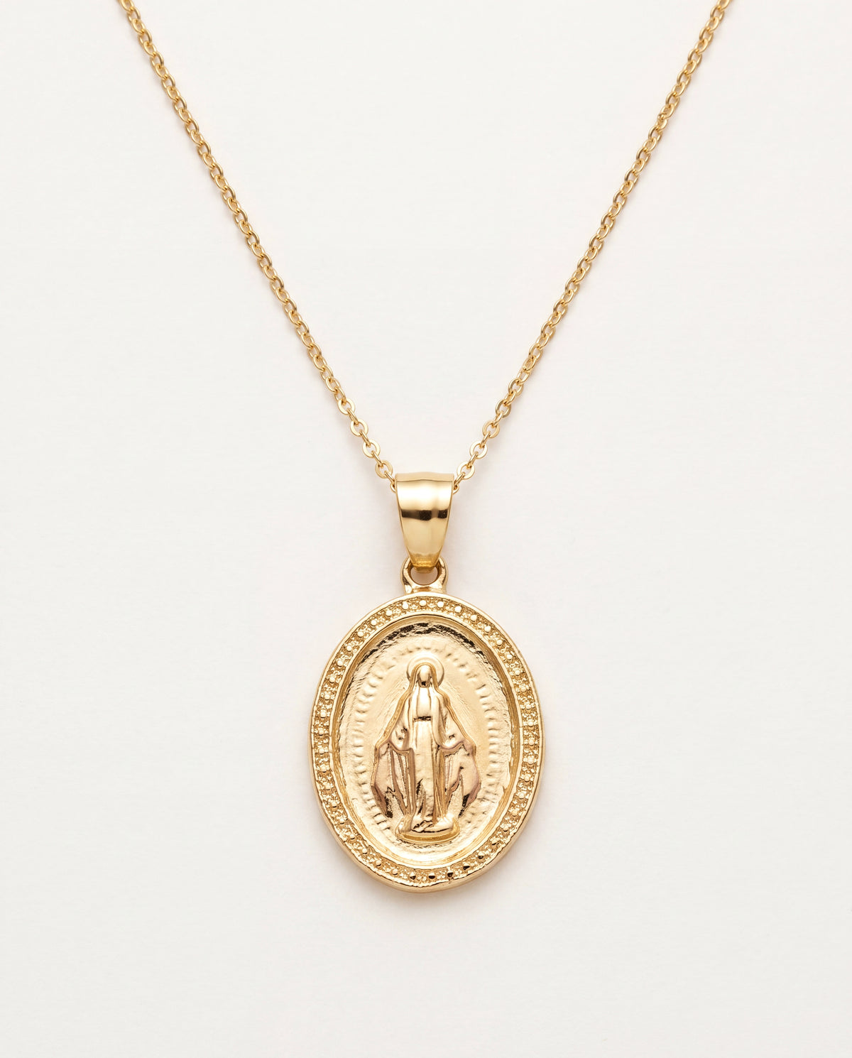 18KT Gold Filled Necklaces, Gold Filled Miraculous Medal Necklace | Large Pendant by HAUS OF MONOGRAM