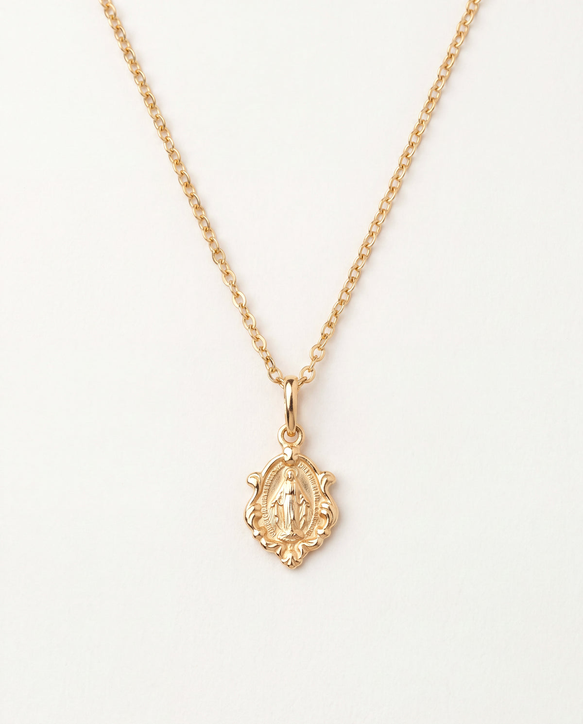 18KT Gold Filled Necklaces, Gold Filled Miraculous Medal Necklace | Symbolic Everyday Grace by HAUS OF MONOGRAM