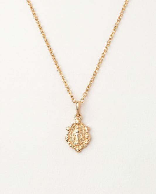 18KT Gold Filled Necklaces, Gold Filled Miraculous Medal Necklace | Symbolic Everyday Grace by HAUS OF MONOGRAM