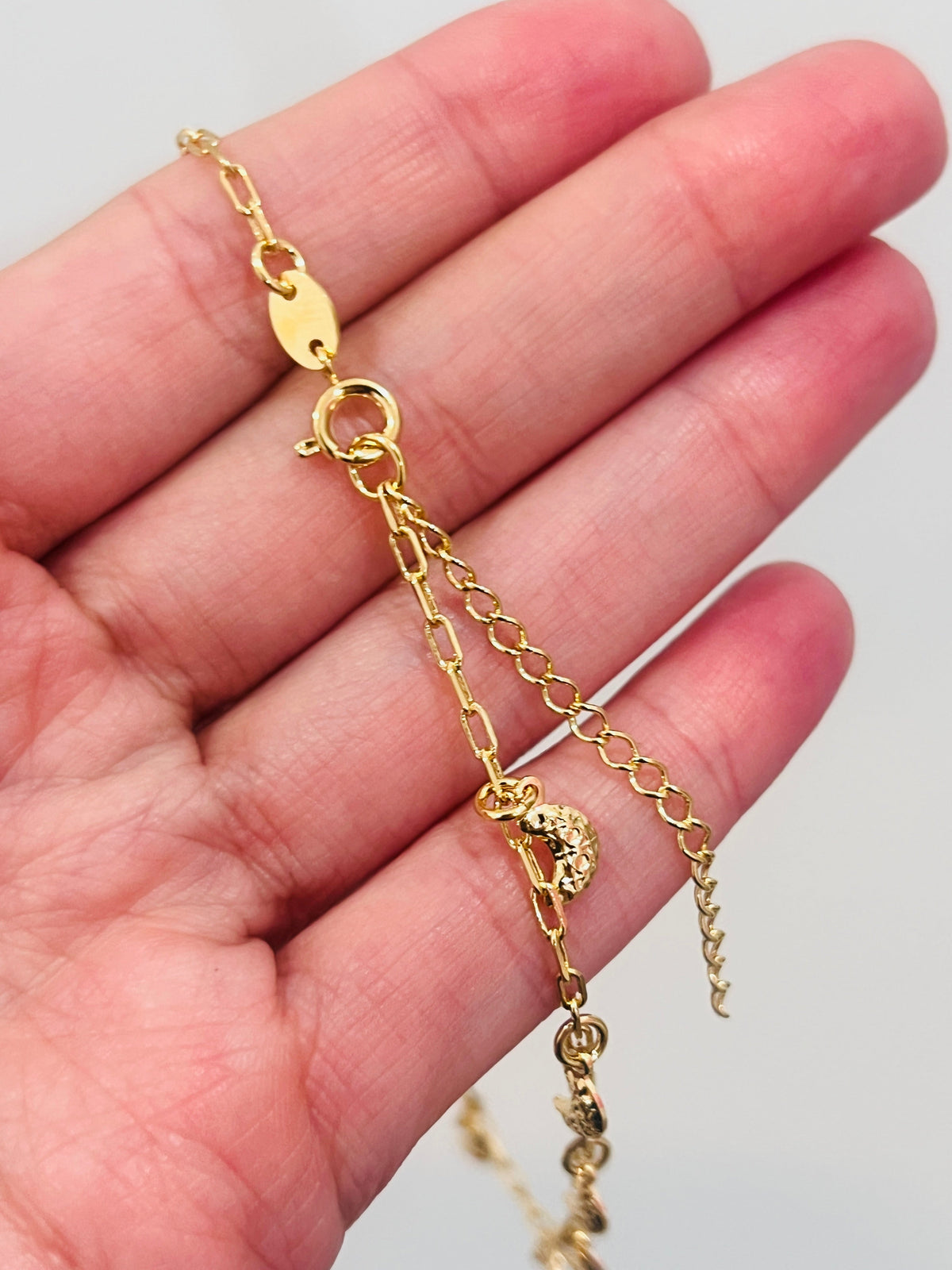 18KT Gold Filled Anklets, Gold Filled Moon Charm Anklet | Dainty Glow for Everyday Magic by HAUS OF MONOGRAM
