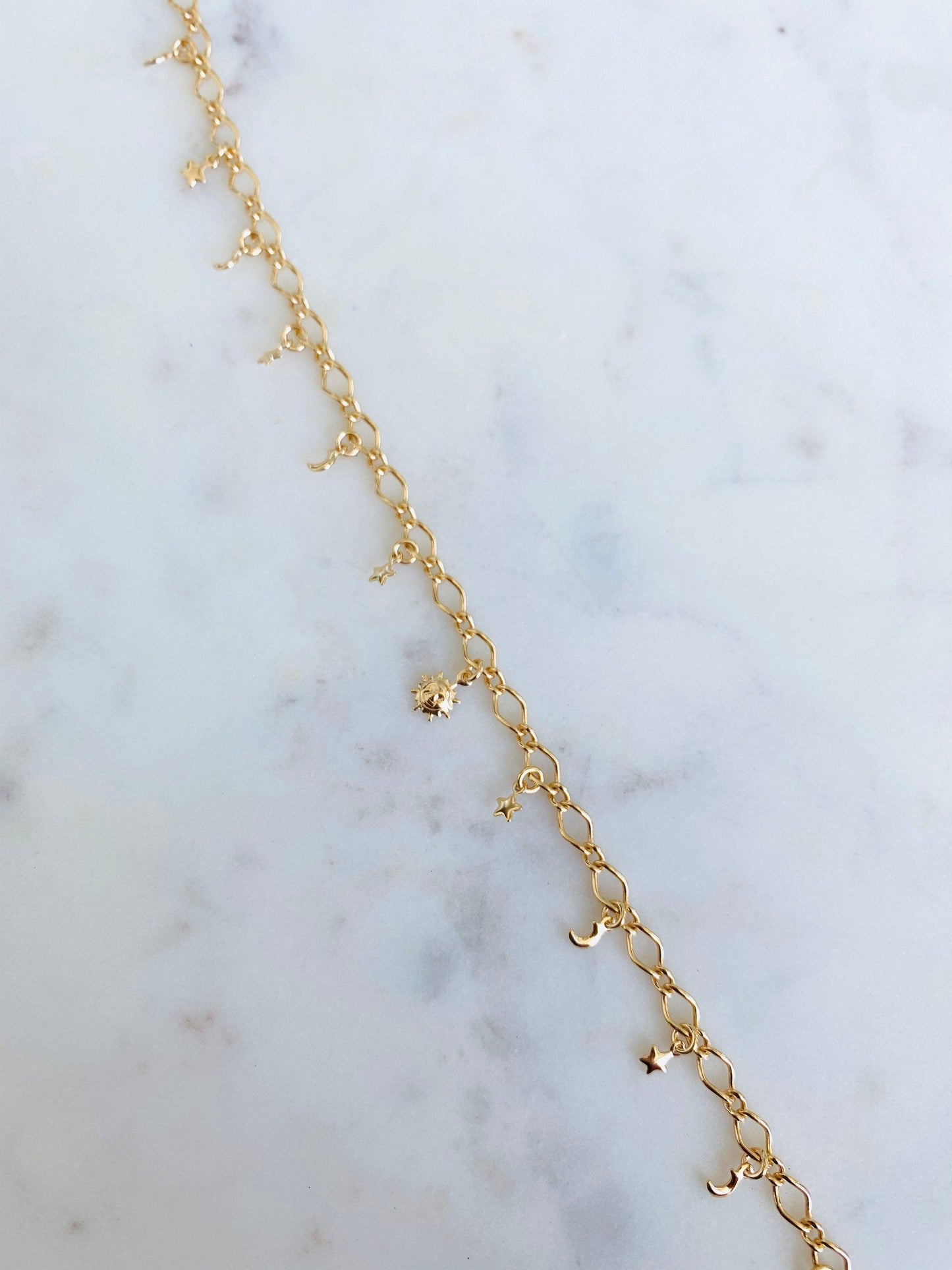 Gold Filled Multi Charm Anklet | 10.25 Inches | Dainty Shine by HAUS OF MONOGRAM - Anklets, , HOM-1-0217