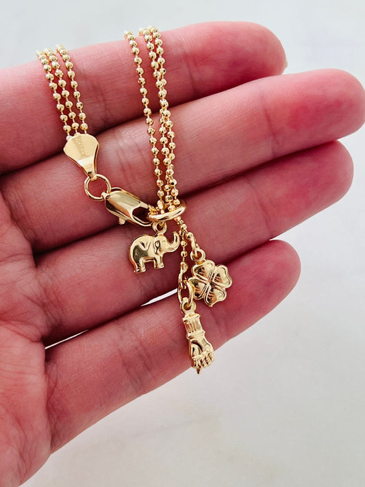 18KT Gold Filled Bracelets, Gold Filled Multi Charm Bracelet | Playful Elegance in Every Detail by HAUS OF MONOGRAM