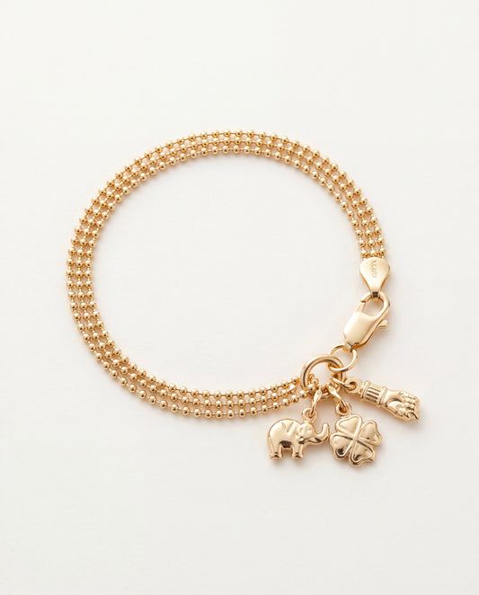 18KT Gold Filled Bracelets, Gold Filled Multi Charm Bracelet | Playful Elegance in Every Detail by HAUS OF MONOGRAM