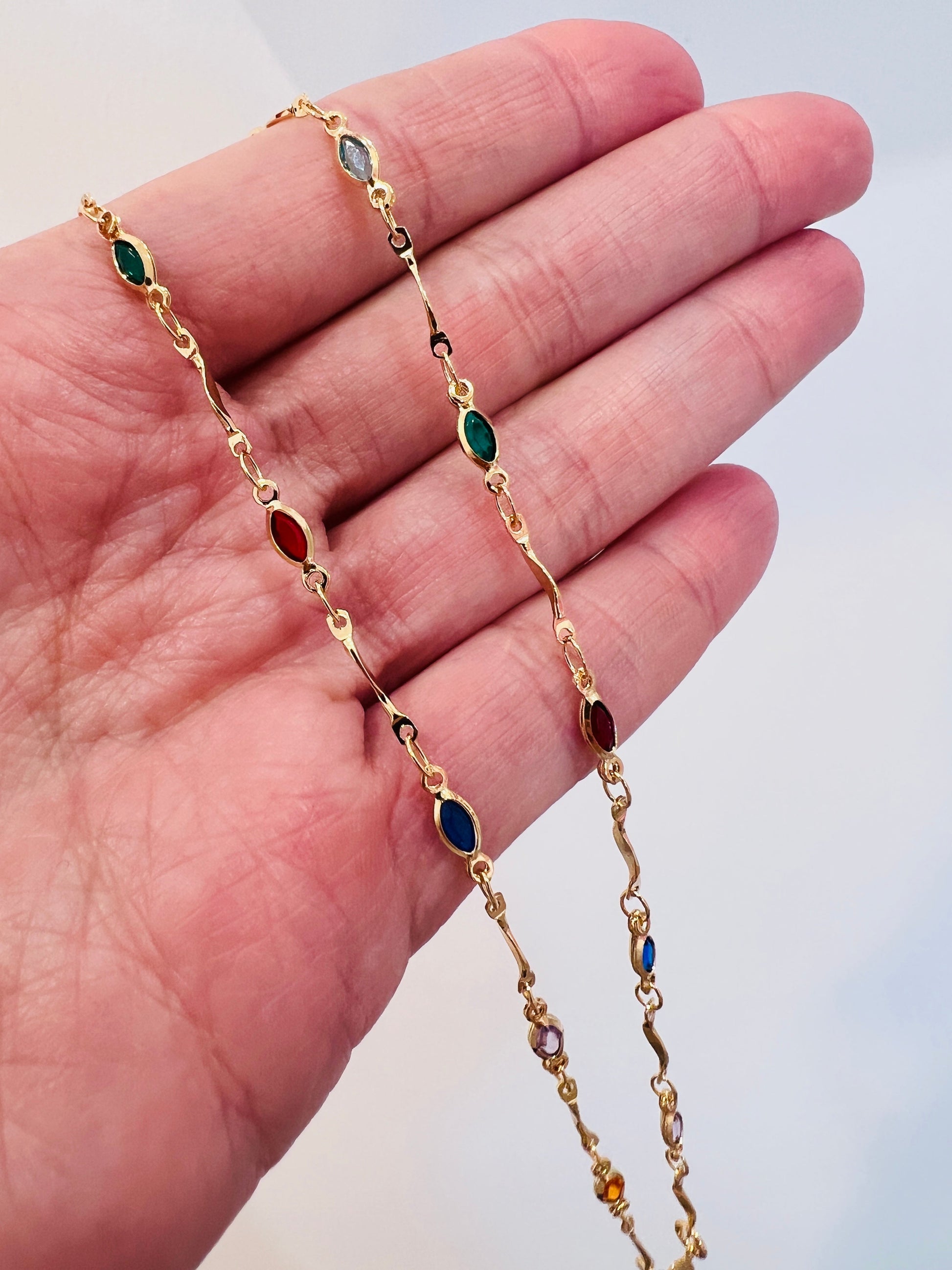 Gold Filled Multicolor Crystal Rosary Necklace | 18" of Faith & Color by HAUS OF MONOGRAM - Necklaces, Our Lady of Guadalu...