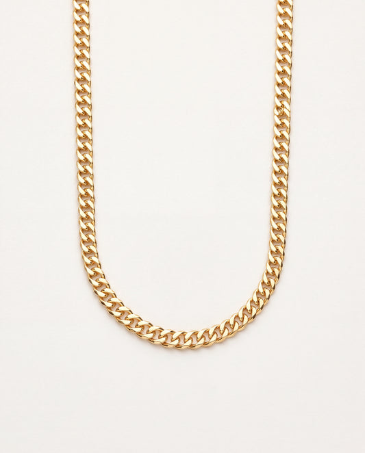 18KT Gold Filled Necklaces, Gold Filled Omega Necklace | 5mm Flat Chain Choker by HAUS OF MONOGRAM