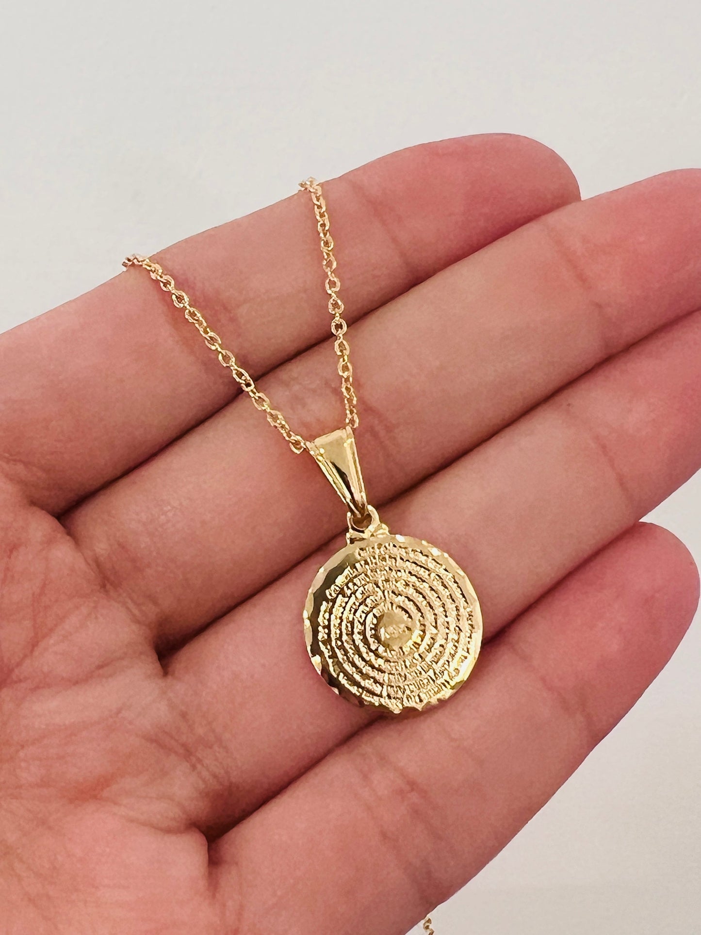 Gold Filled Our Father Prayer Necklace | Religious Pendant by HAUS OF MONOGRAM - Necklaces, CURB / 16", HOM-1-1766-16/1-2212