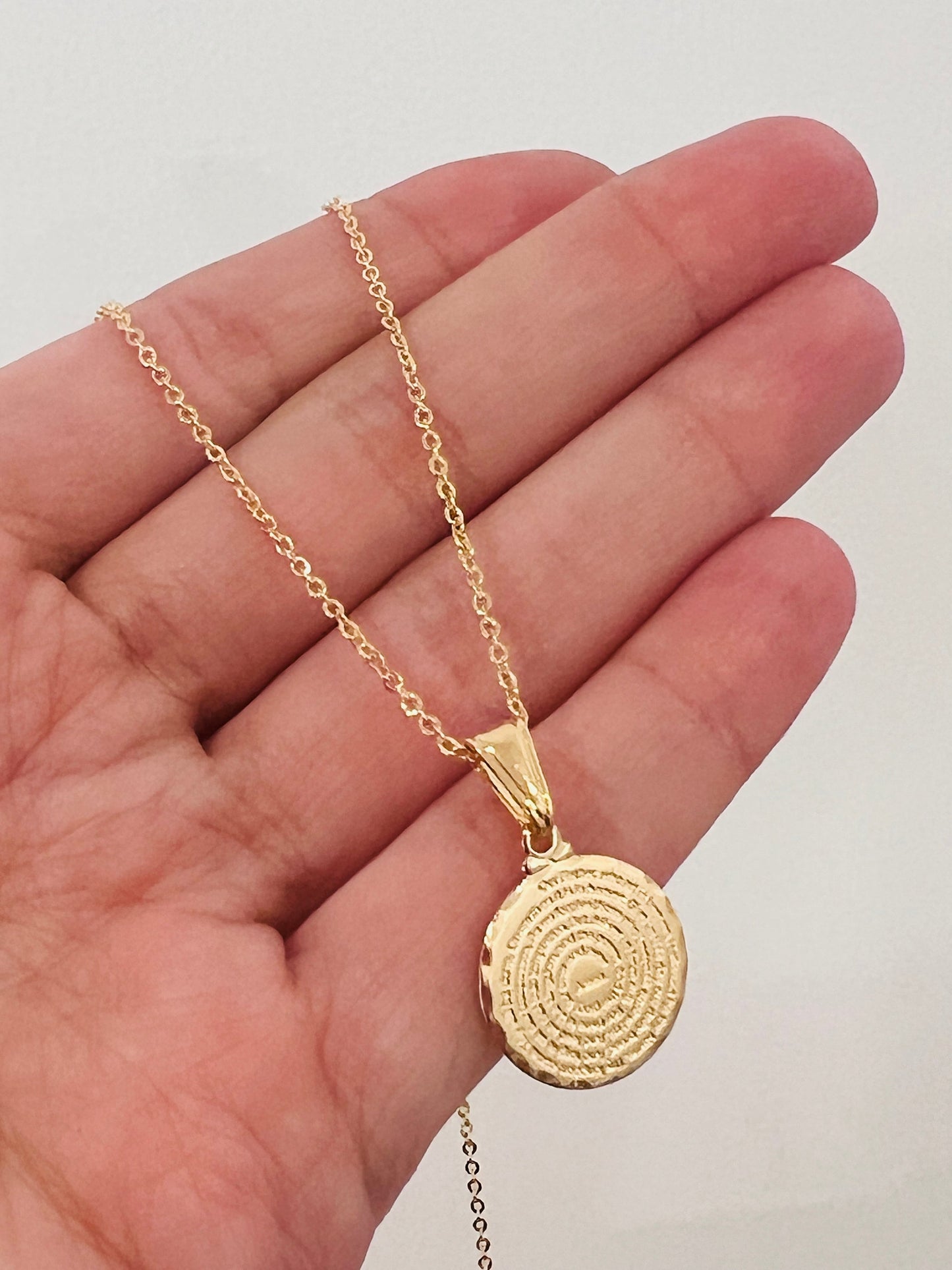 Gold Filled Our Father Prayer Necklace | Religious Pendant by HAUS OF MONOGRAM - Necklaces, CURB / 16", HOM-1-1766-16/1-2212